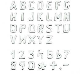STAINLESS STEEL IBERIAN CHARACTER ADHESIVE LETTERS